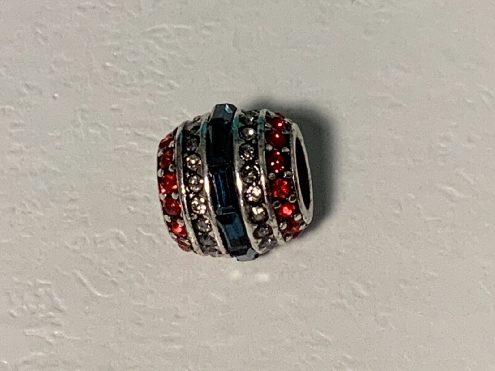 Brighton Luv USA” Blue, Red, Clear Swarovski Crystals Patriotic Bead