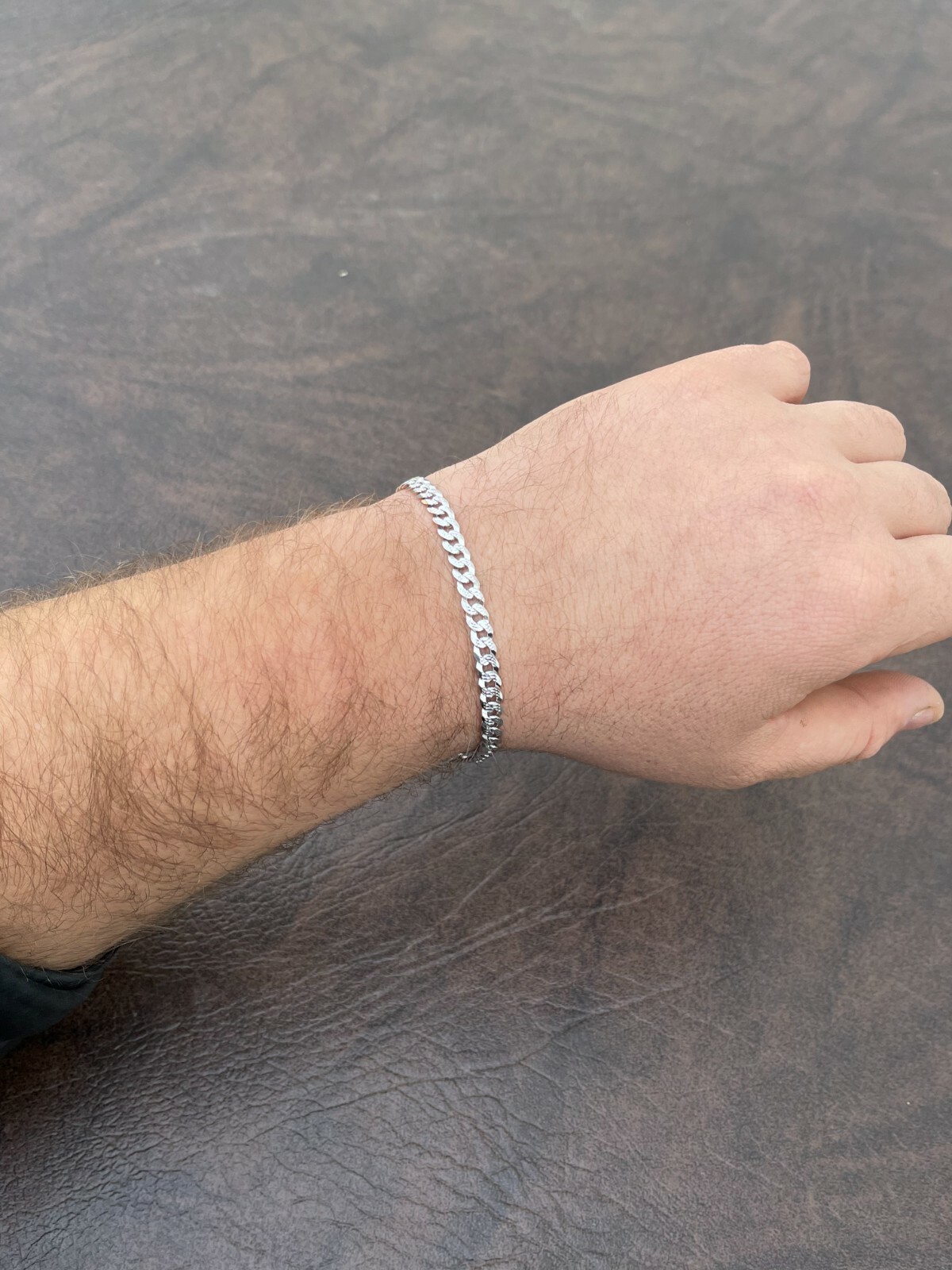Real Solid 925 Sterling Silver Mens Miami Cuban Link Bracelet 5mm Diamond Cut