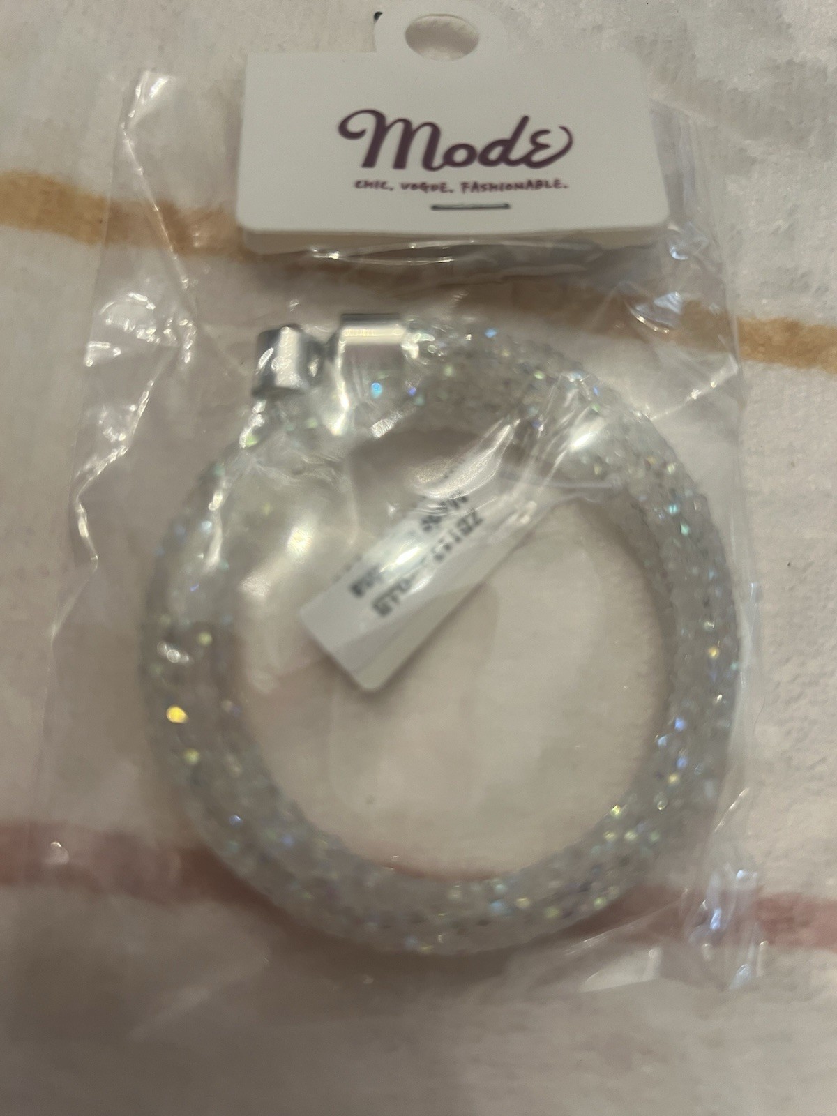 Mod Clear Crystal Bangle Bracelet Round White/Colorless Crystal Magnetic MPN