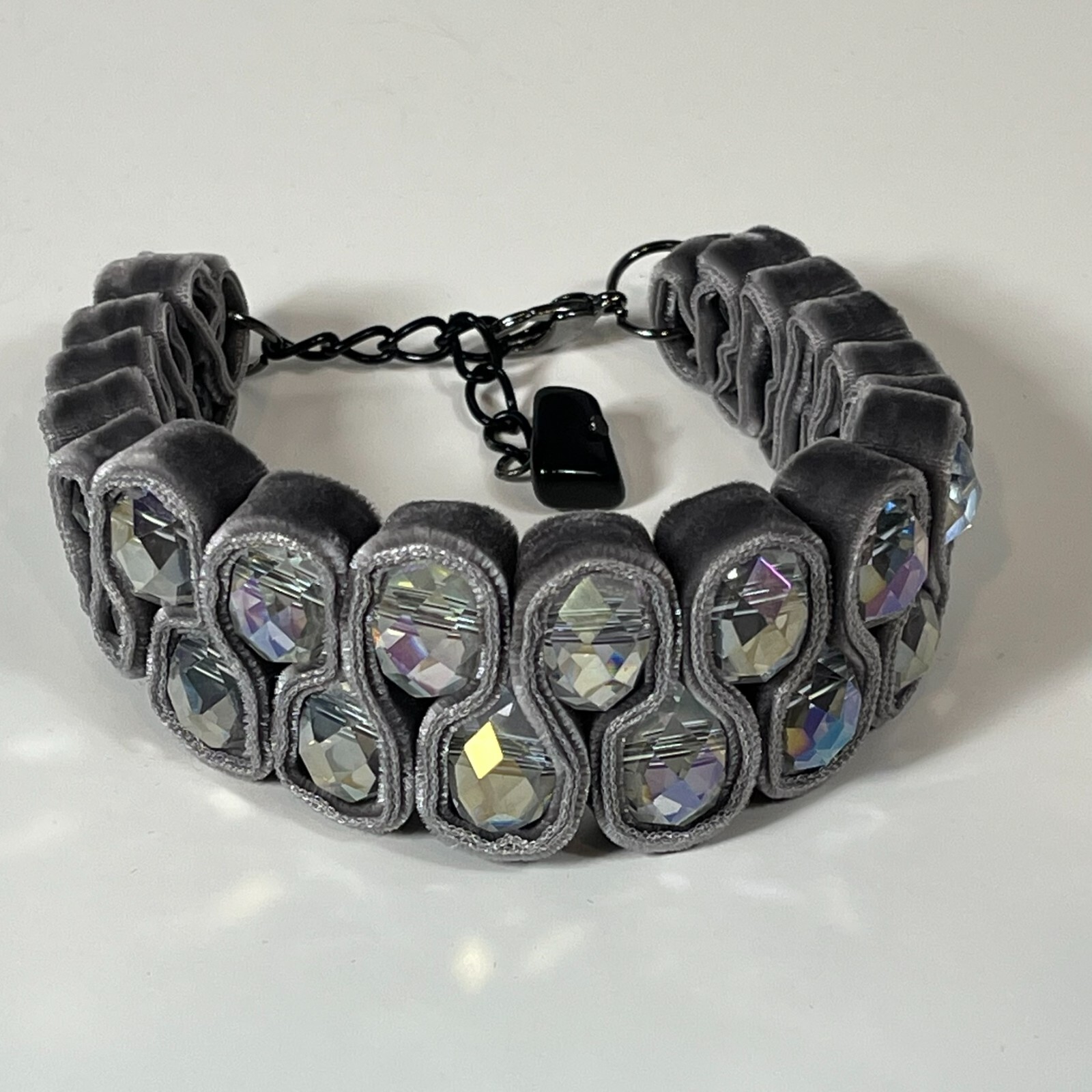 Unique Handmade Crystal Bracelet Prom Option colors: Brown, Green, Purple, Gray