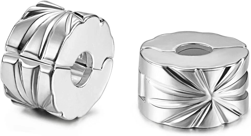 Authentic 2Pc Clip Lock Spacer Stopper Charm Bead Suits Pandora Bracelet NEW USA