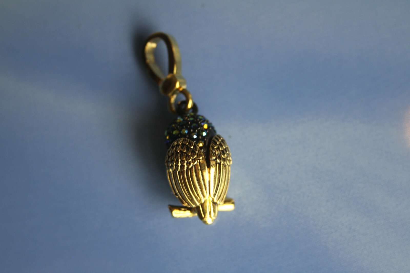 NWOT Juicy Couture Owl Bracelet Charm Blue with Rhinestones Clip on