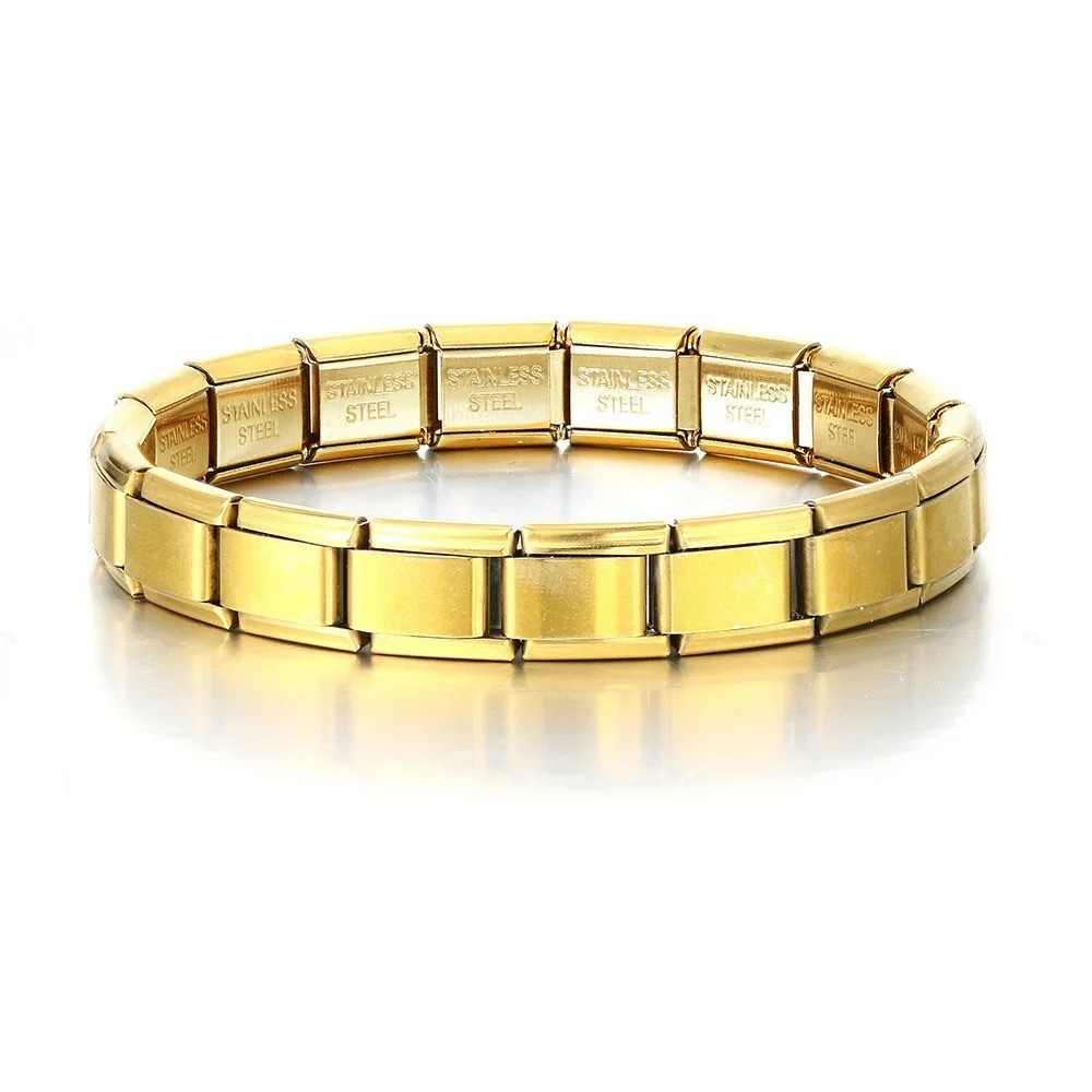 Stainless Steel Elastic Link Bracelet 9mm Classic Fashion Bangle for Women & Men