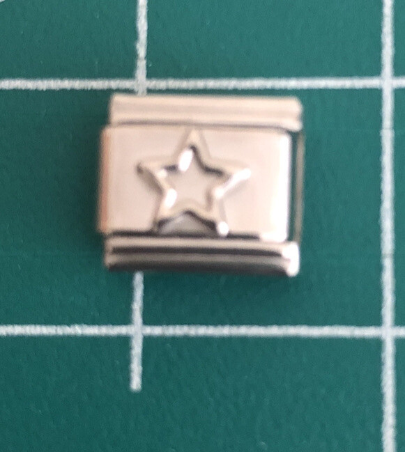 NOS Silver Star Italian Charm Bracelet Link 9mm