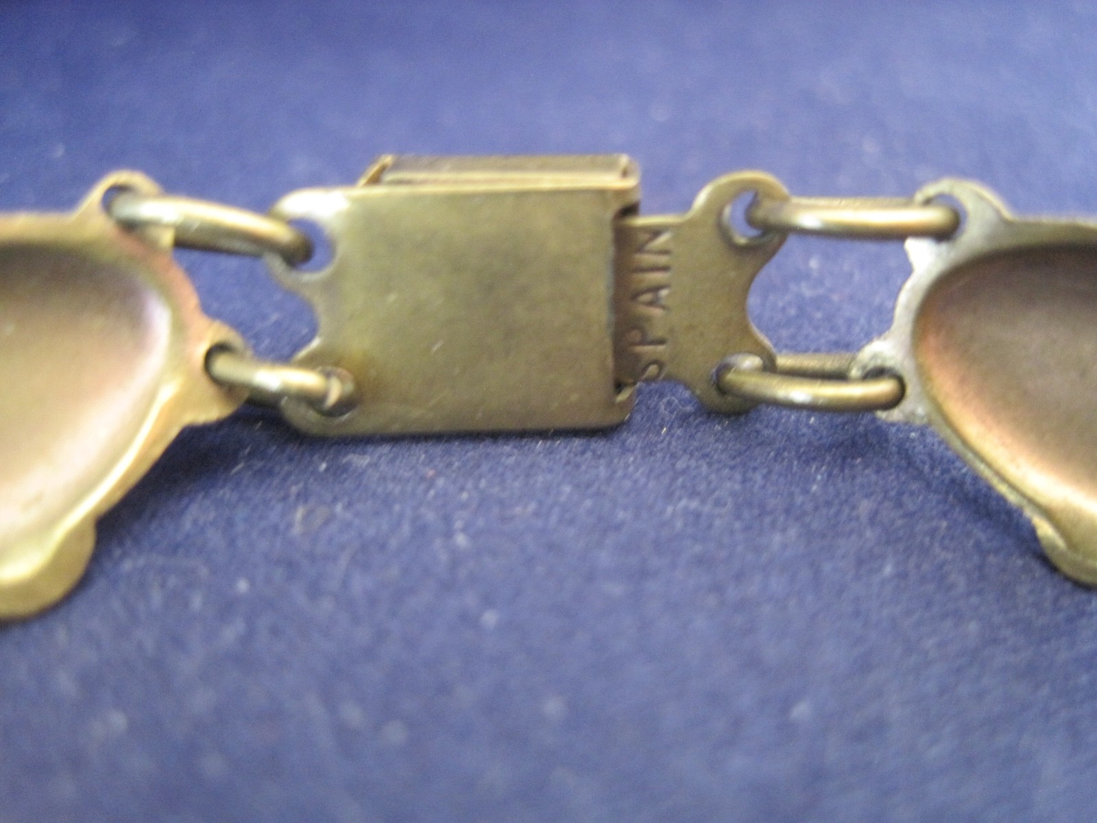 Bracelet Diamond Shape Link Spain Brass 6″ Vintage