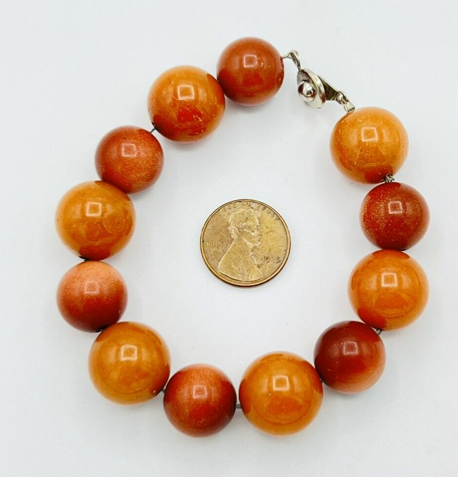 Vintage Teng Yue Goldstone Bracelet 8 in