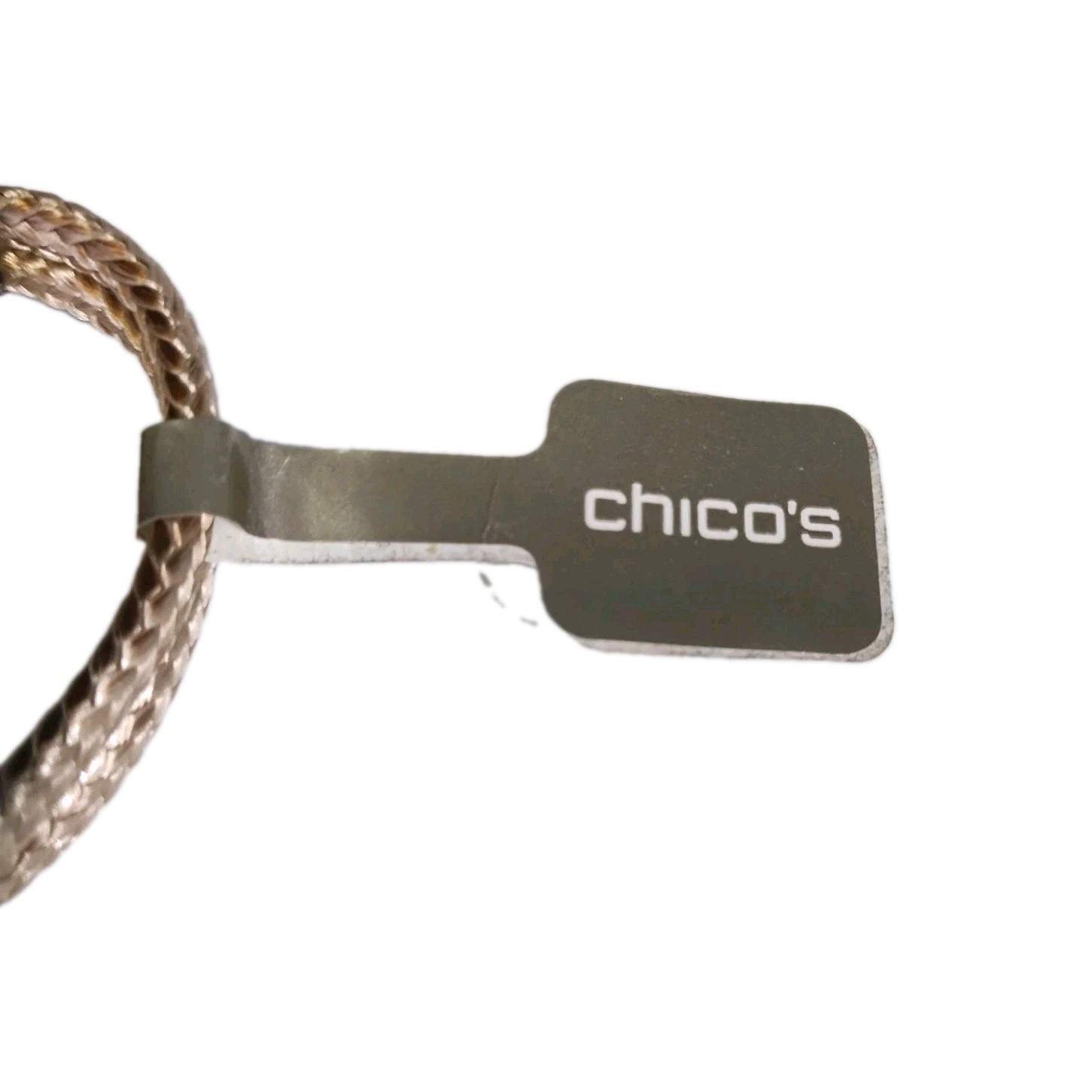 Chico’s Amara Mag Bracelet Braided Cord Mixed Metal Bead Magnetic Close MSRP $35