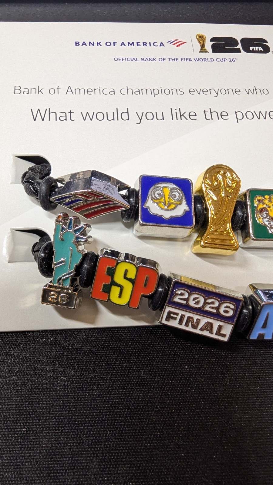 FIFA World Cup 2026 Finals Bank of America BofA Bands Spain Argentina Bracelet