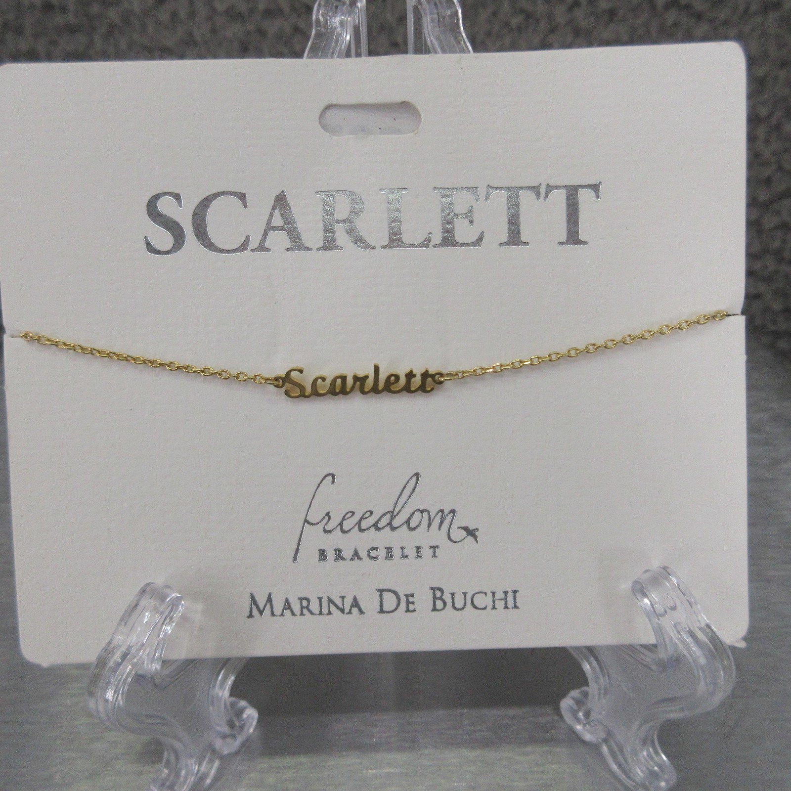 Marina De Buchi Scarlett Freedom ID Bracelet Gold Tone Adjustable Nickel Free
