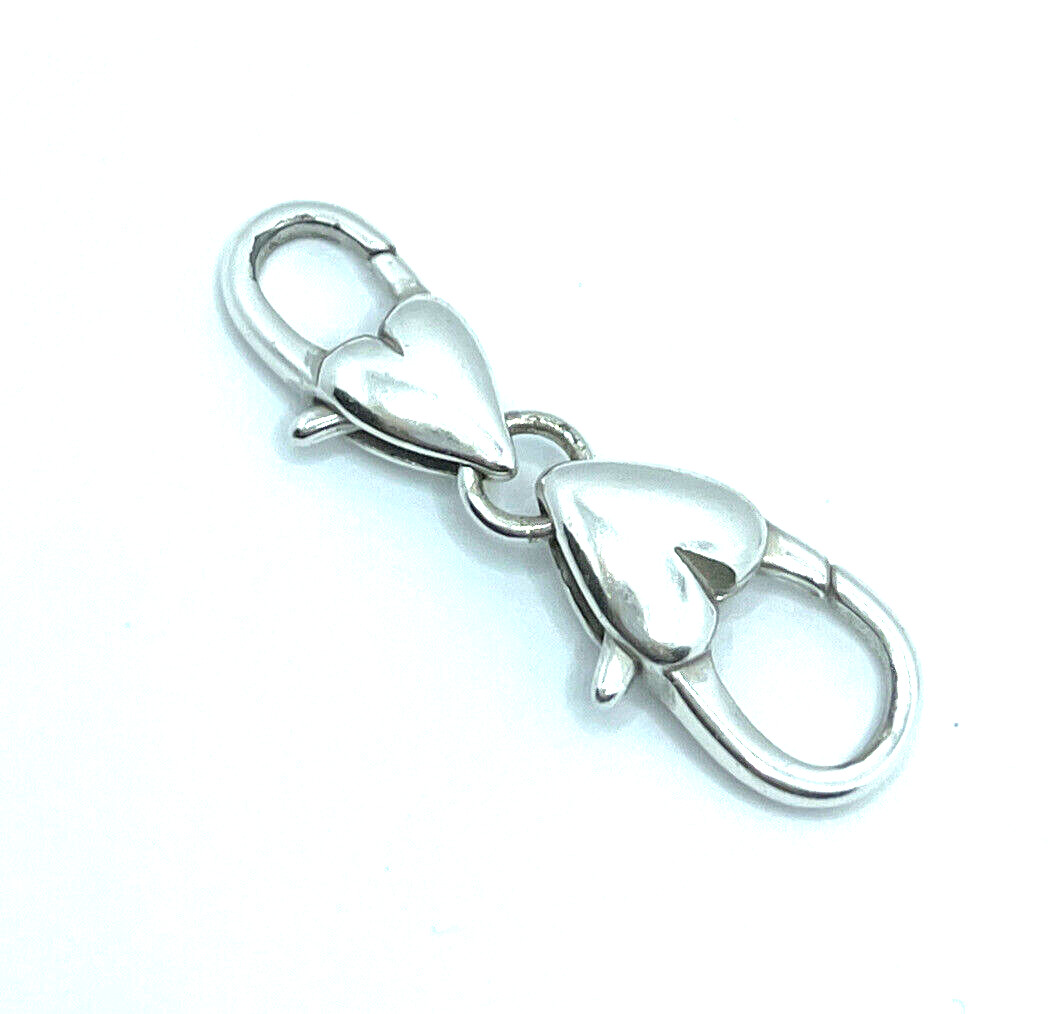 BRIGHTON Double Heart Lobster Clasp Custom EXTENDER Bracelet/Necklace Silver
