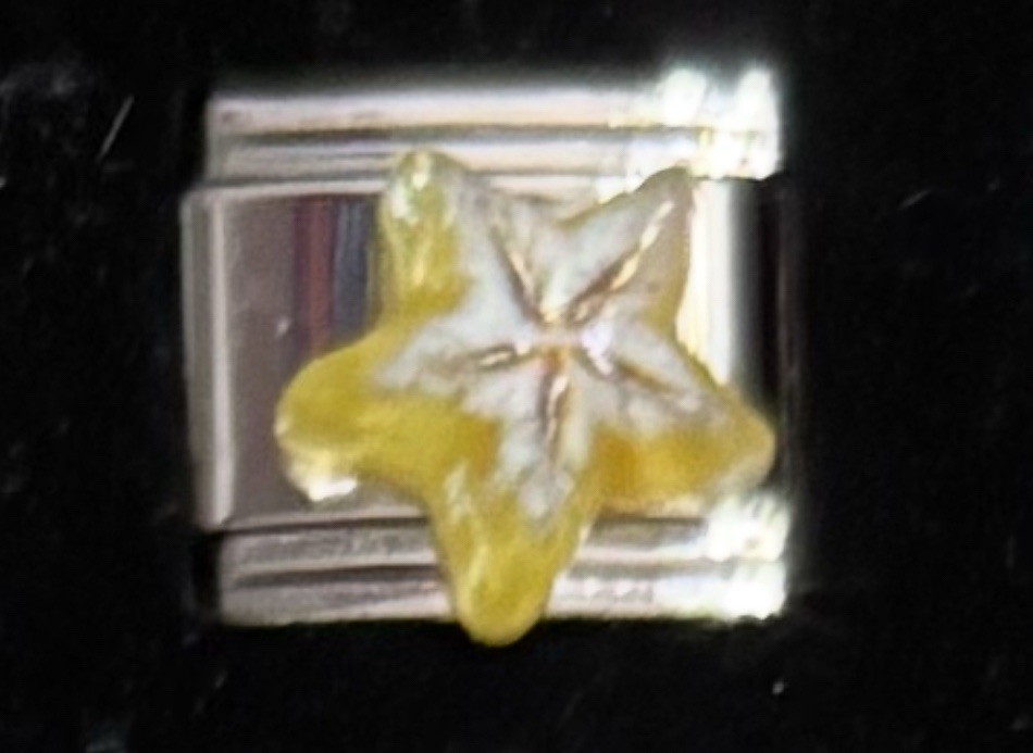 Raised Resin Star Italian Charm Enamel Link 9MM K22 Style ST