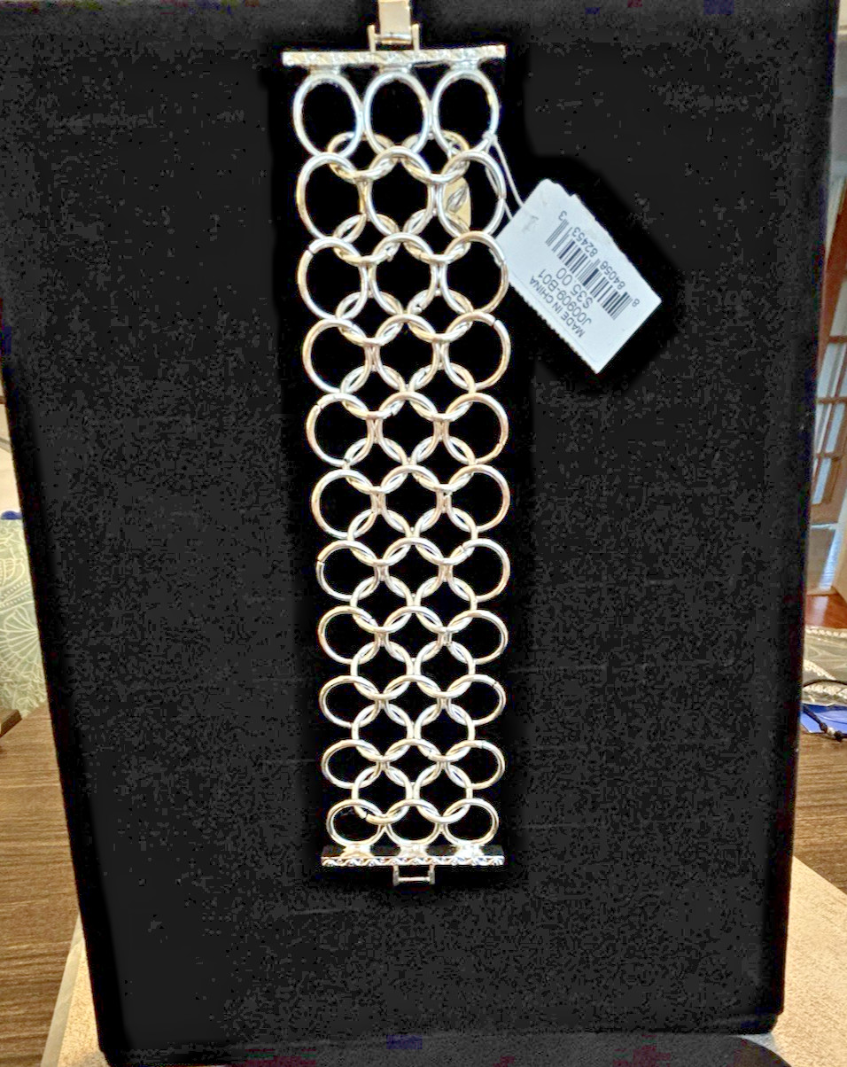 NEW Funky Cool JLO Silver Metal Chain Bracelet with Original Tag 35.00 Price