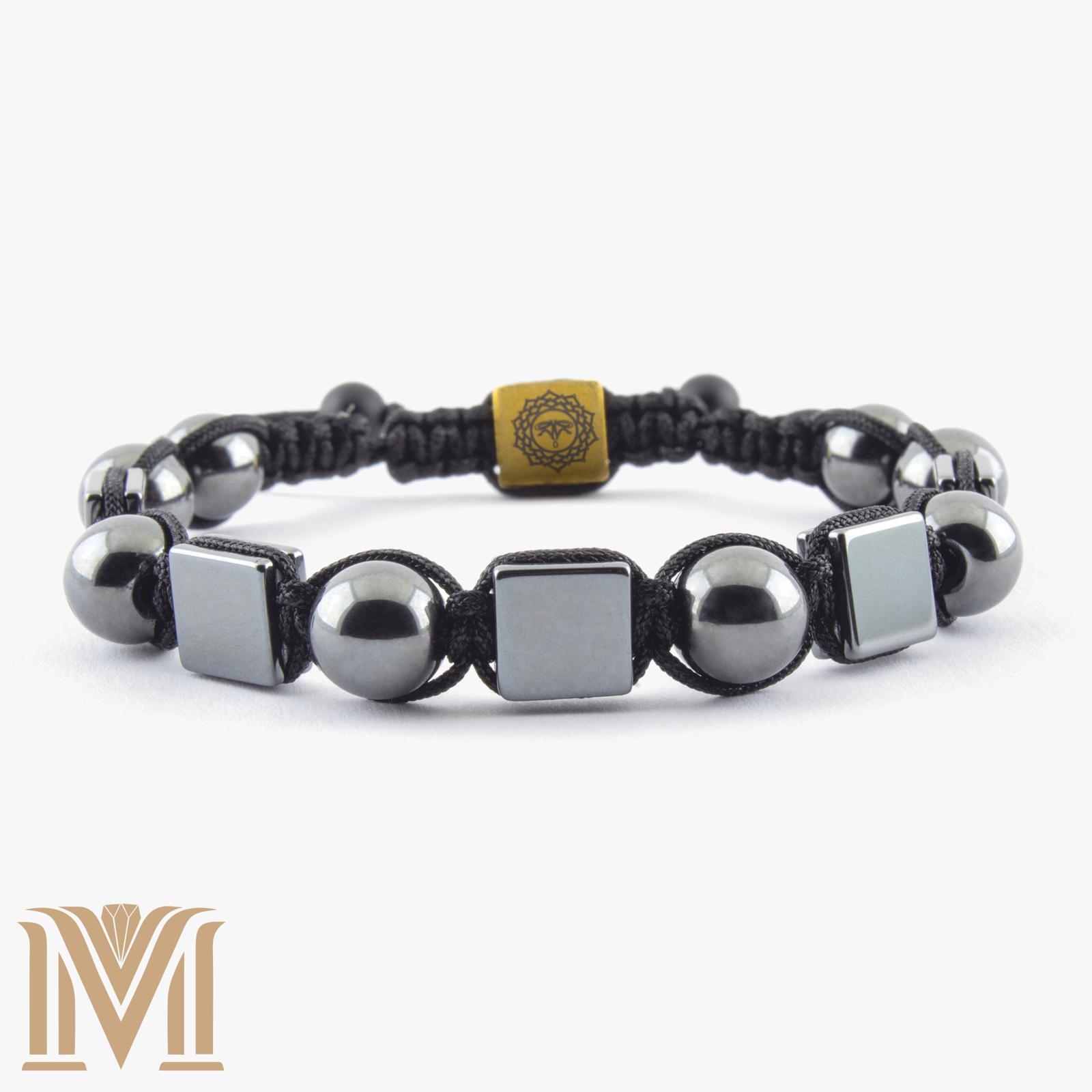 Handmade Adjustable Hematite Bracelet – Healing Energy, Unisex, Fits 5.5″-9″