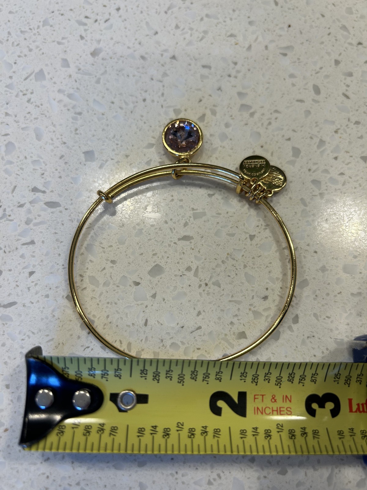 Alex and Ani purple crystal charm expandable bangle bracelet