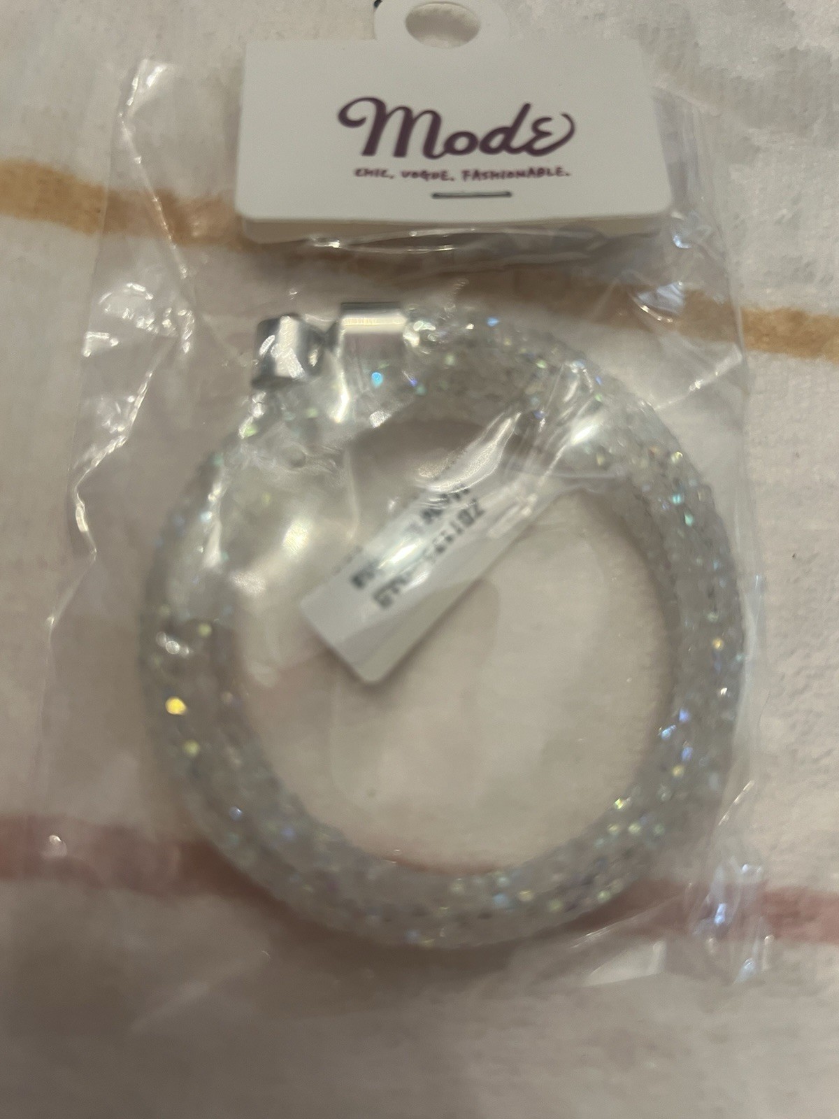 Mod Clear Crystal Bangle Bracelet Round White/Colorless Crystal Magnetic MPN