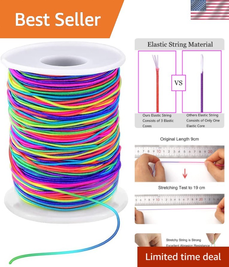 1mm Nylon Rubber Elastic String – 164ft for Colorful Jewelry Creations