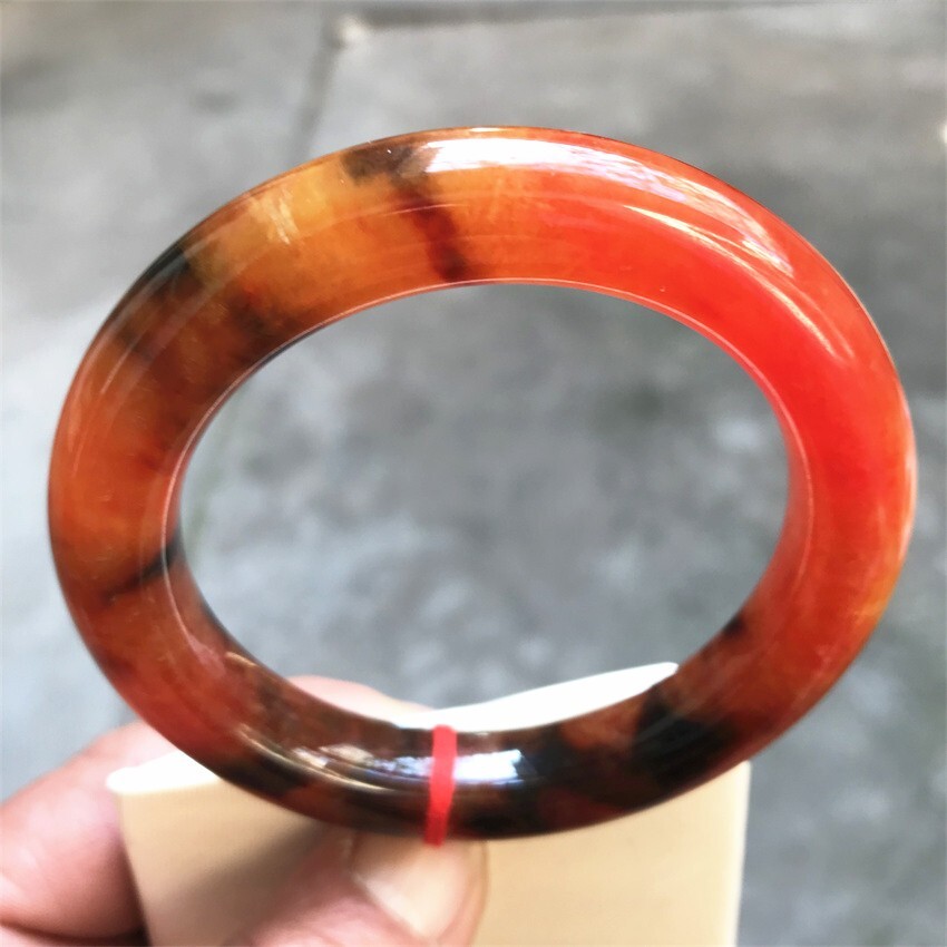 58MM Natural Icy Red Jadeite Jade Bracelet Bangle Myanmar Jade Bracelet