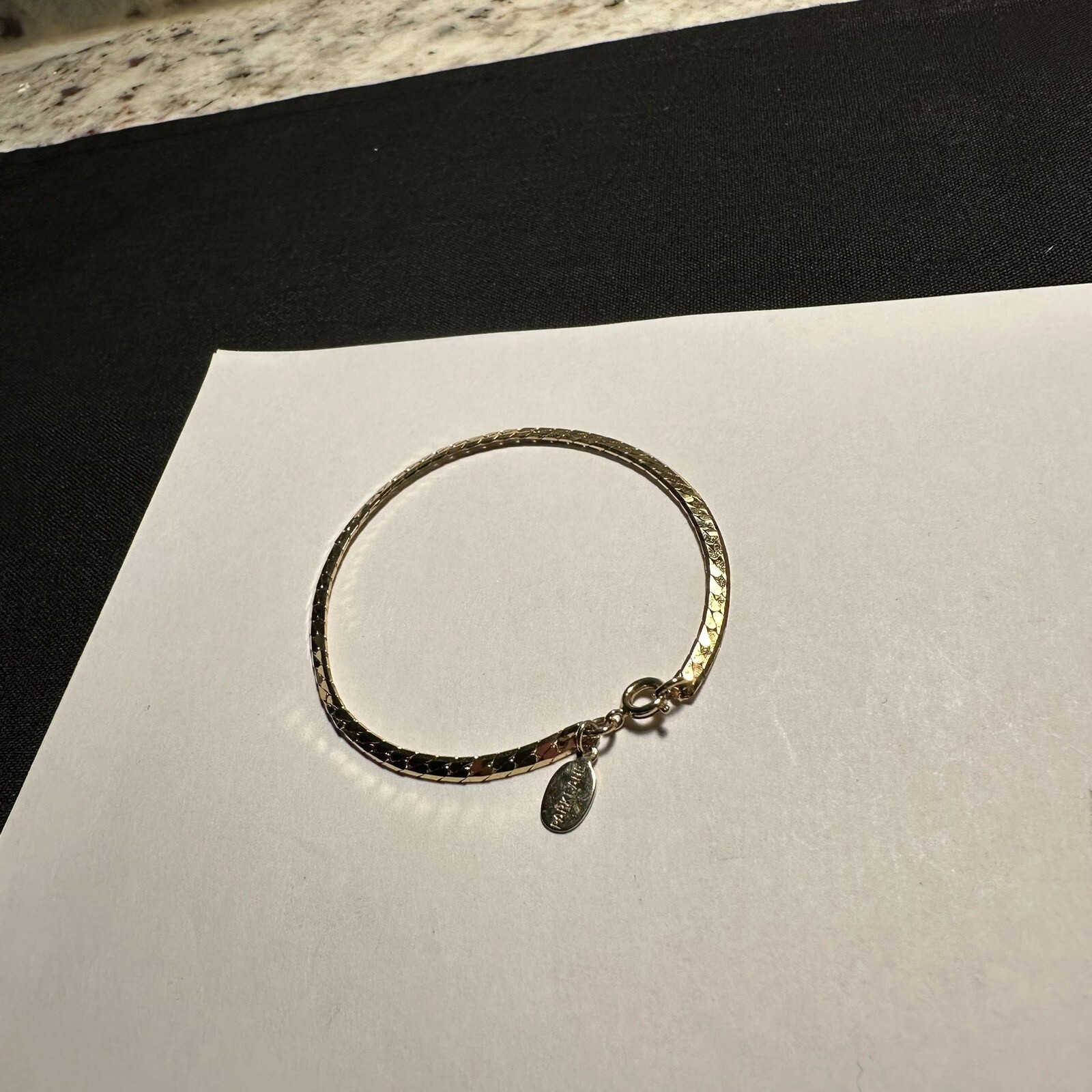 Women’s Dainty Signed Park Lane Gold Tone Chain Bracelet 6 7/8 Inch