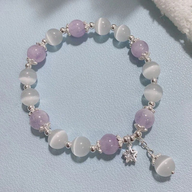 Star Chain Tassel Beaded Bracelet Women Crystal Elastic Rope Charm Jewelry