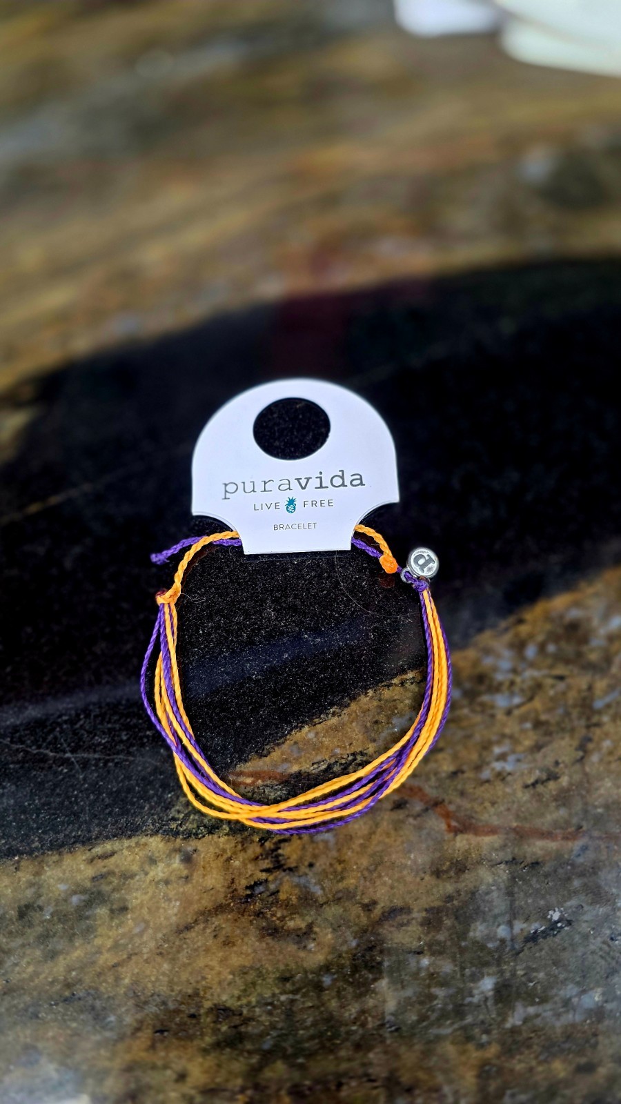 Pura vida Custom Color bracelet. Purple & gold.
