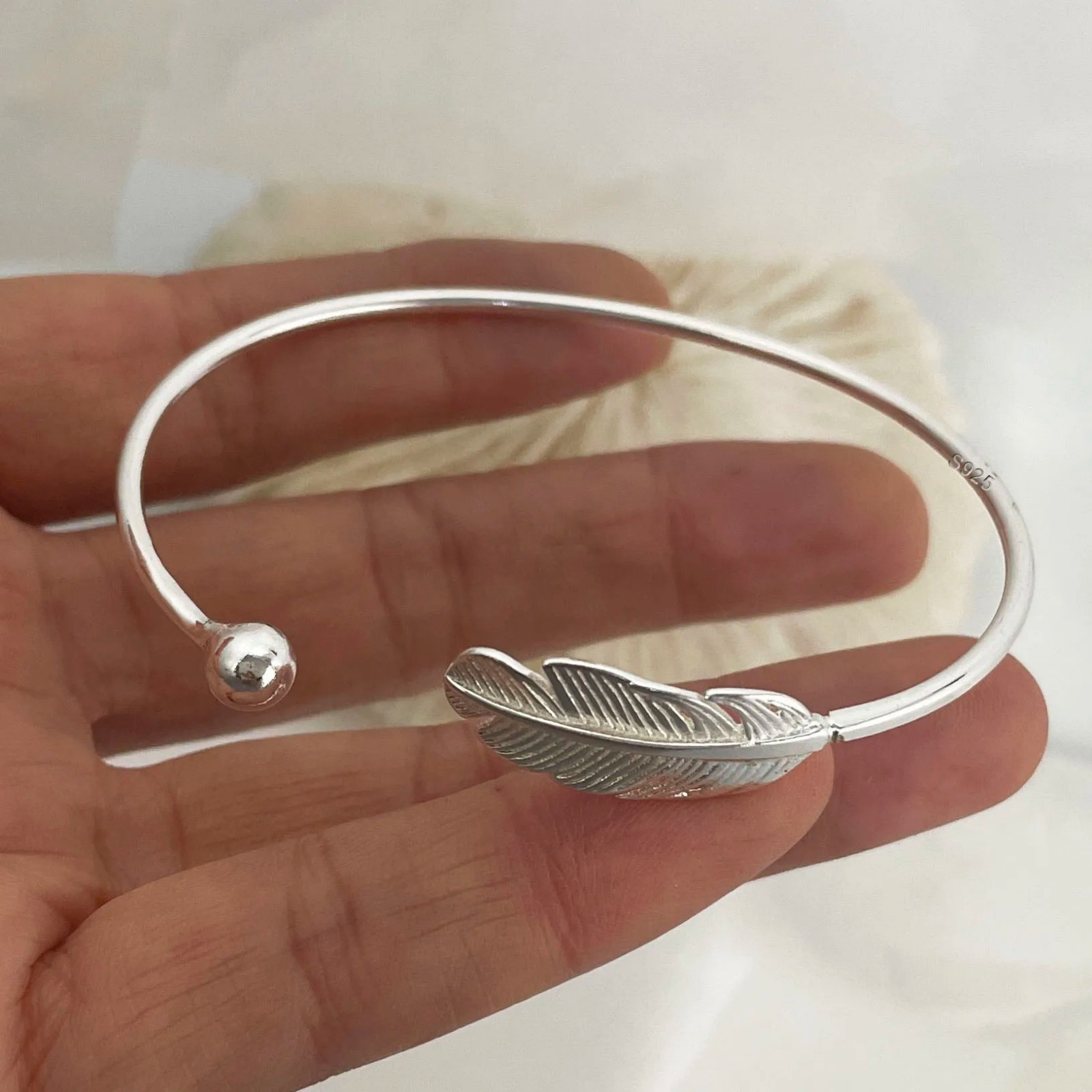 100% Solid 925 Sterling Silver Metal Bracelet for Women Men Vintage Handmade