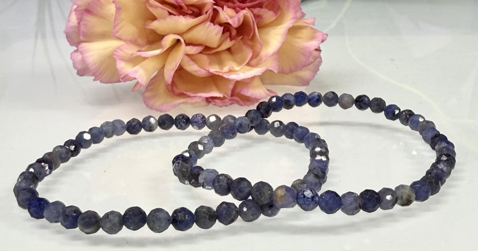 Wholesale 6 Pcs Natural Tanzanite 4.5mm Faceted 7.5” Stretch Bracelet