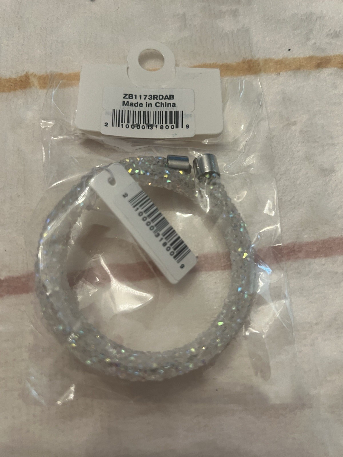 Mod Clear Crystal Bangle Bracelet Round White/Colorless Crystal Magnetic MPN