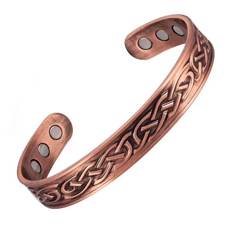 Men’s Bracelet Magnetic Therapy Arthritis Pain Relief Pure Solid Copper Bangle
