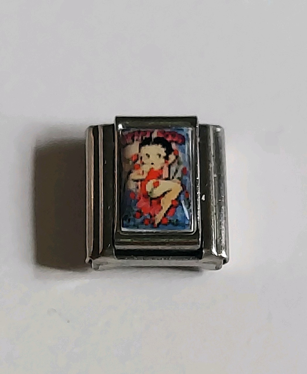 “Betty Boop Wearing Red Dress” Italian Charm By Uberry New