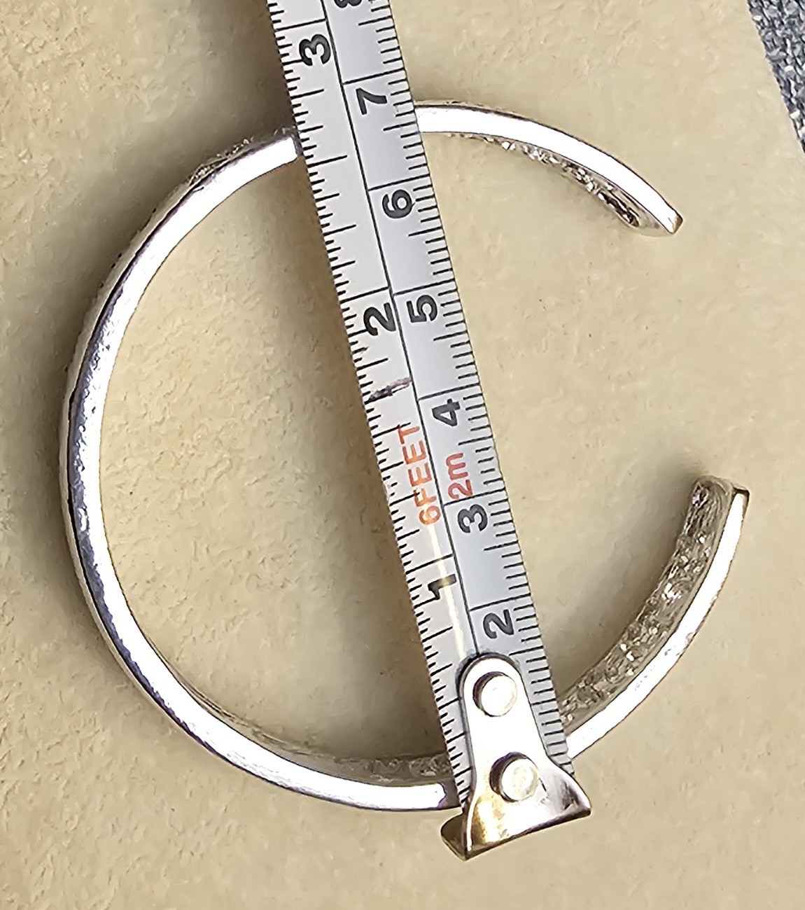 Silver Tone Cuff Bracelet Psalm 23:4 Inspirational Spiritual Religious