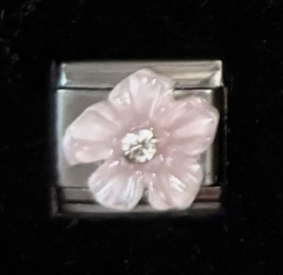 Raised Resin Flower Italian Charm Enamel Link 9MM K22 Style PF