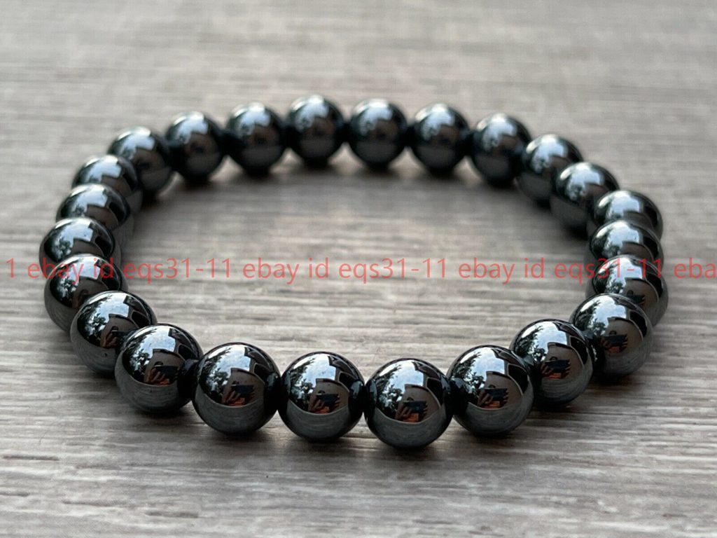 Grade A++ Hematite Bead Bracelet 6/8/10mm, Genuine Hematite Gemstone Bracelet