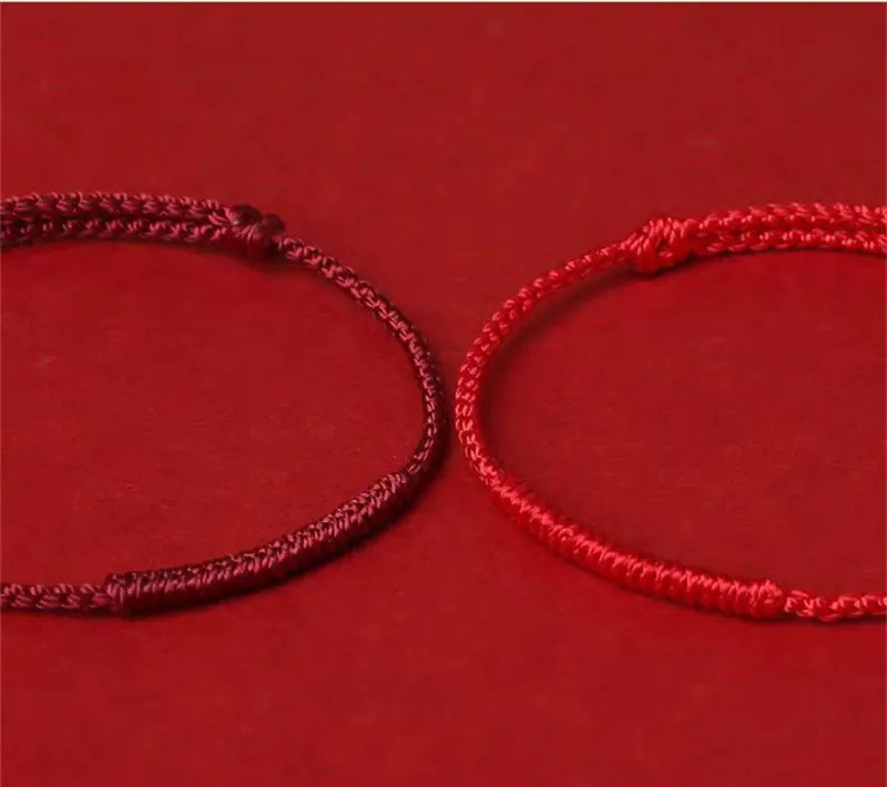 Handwoven Lucky Red Rope Bracelet Hand Made No Fading Adjustable Anklet Jewelry