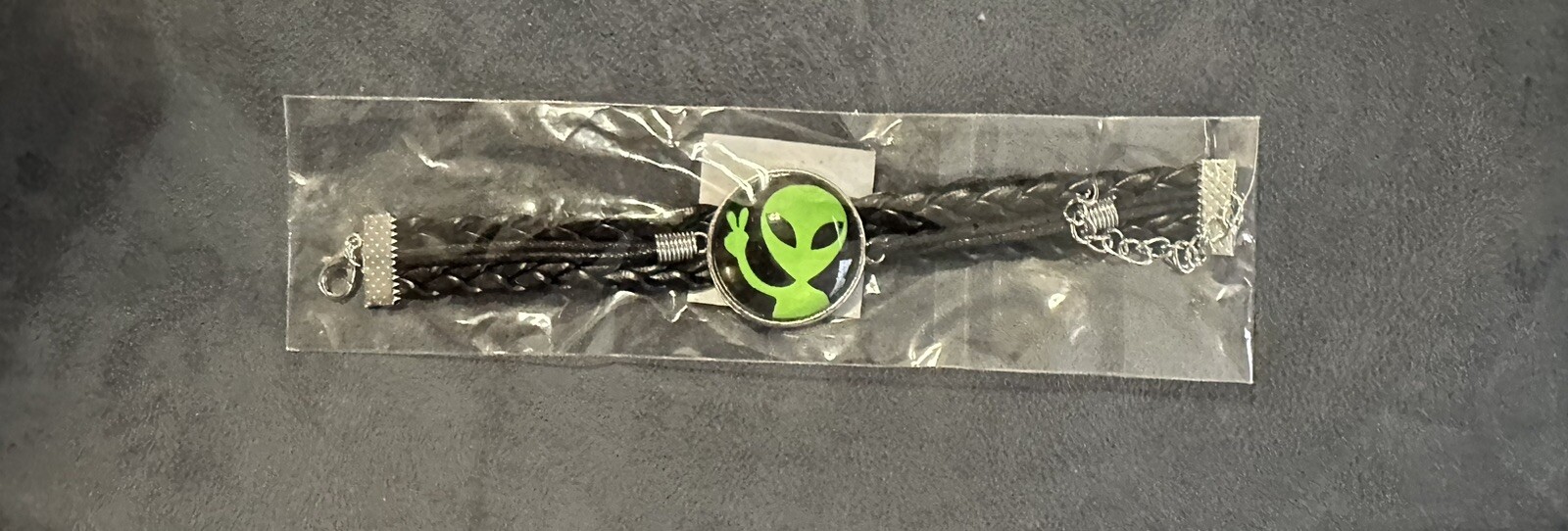 Alien Leather Bracelet Souvenirs Glass Cabochon Cartoon