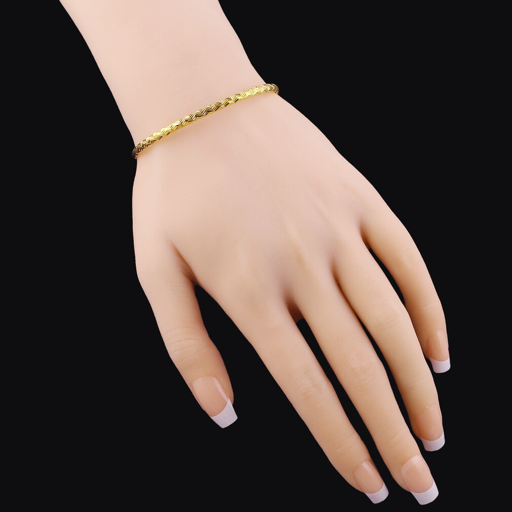 18K Gold Plated Brass Torque Cuff Bangle Bracelet 60mm P282