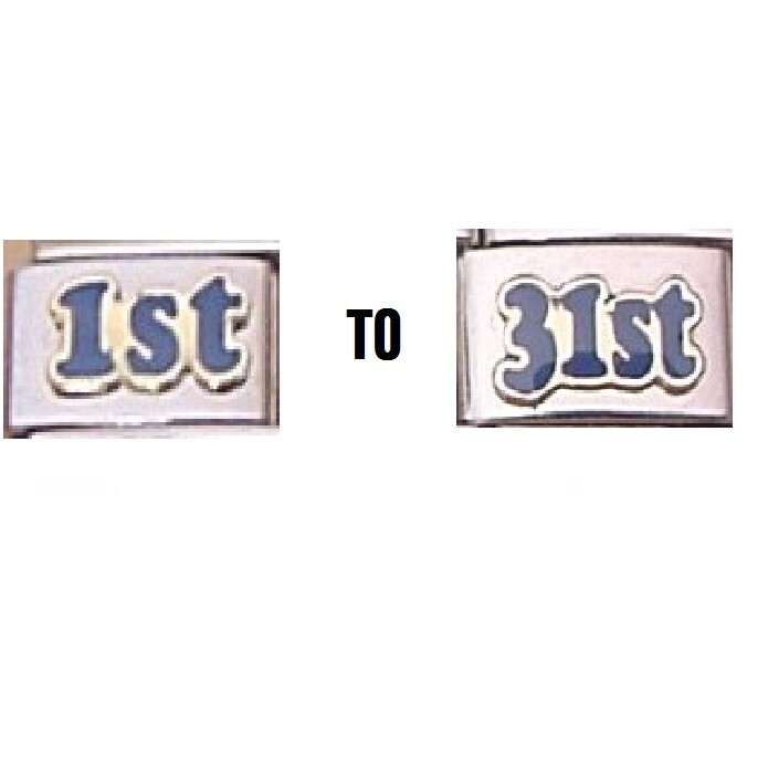 Birthday anniversary number blue Italian Charm – Fits 9mm Italian charm bracelet