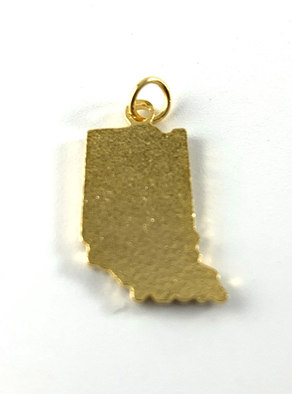 Indiana State Charm Enamel | Brass Plated | Rust | 7/8″ | New Old Stock