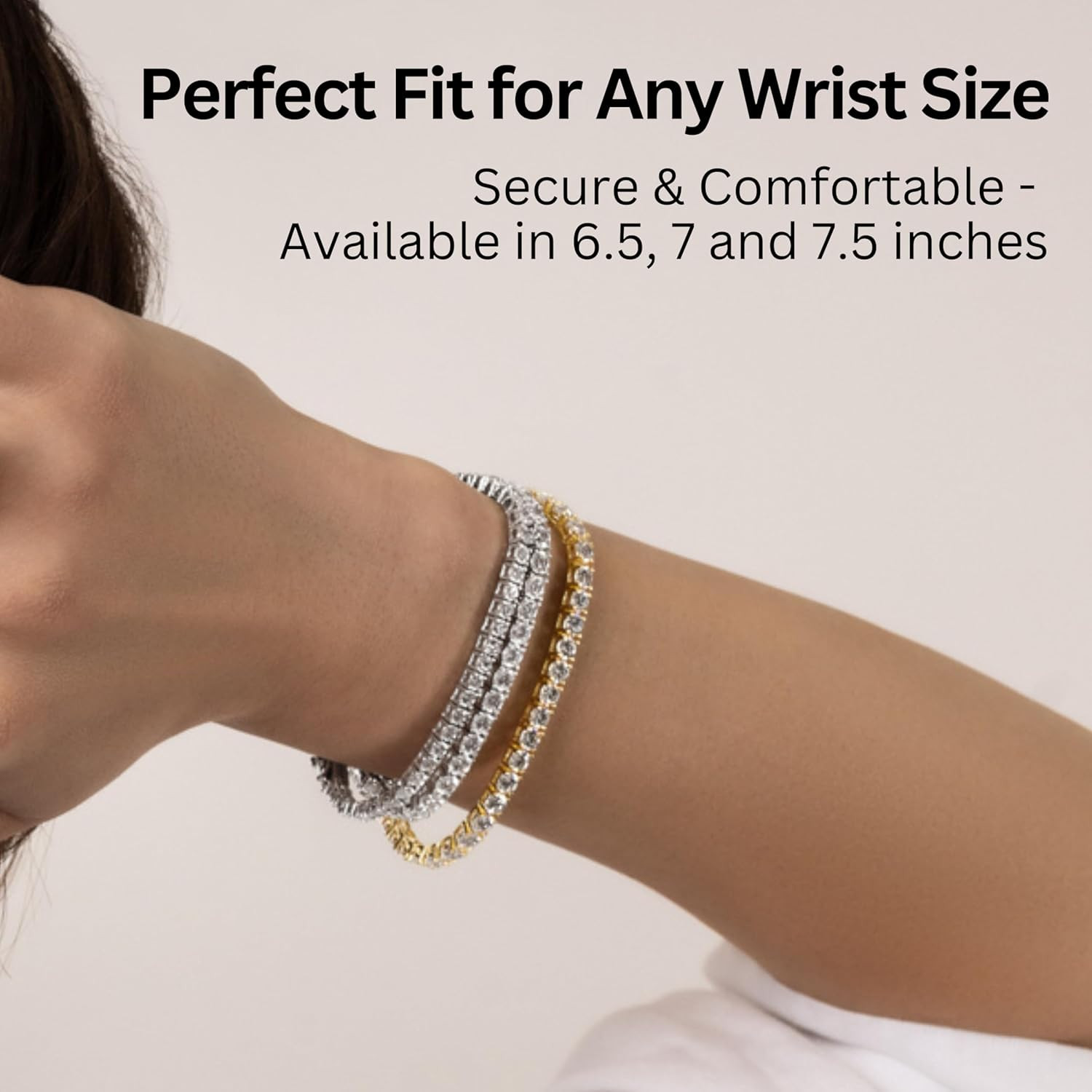 Tennis Bracelets for Women Gold Plated round Cut CZ | 5A Cubic Zirconia Simulate