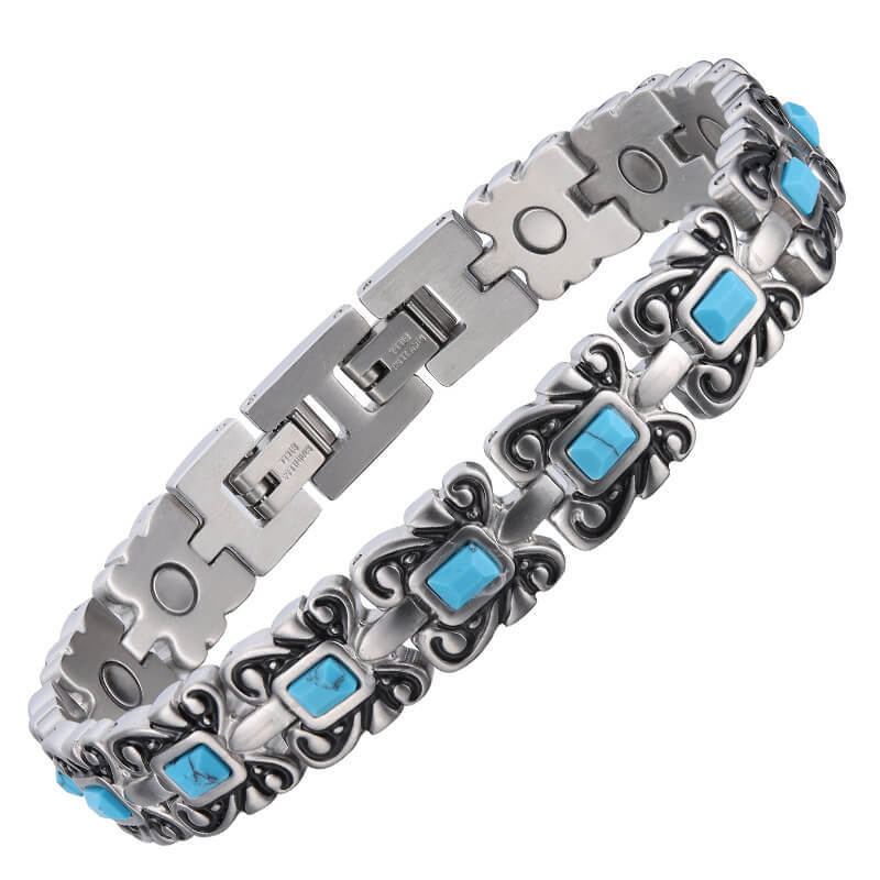 Turquoise Magnetic Bracelet Men Women Restore Balance Energy Arthritis Pain Joy