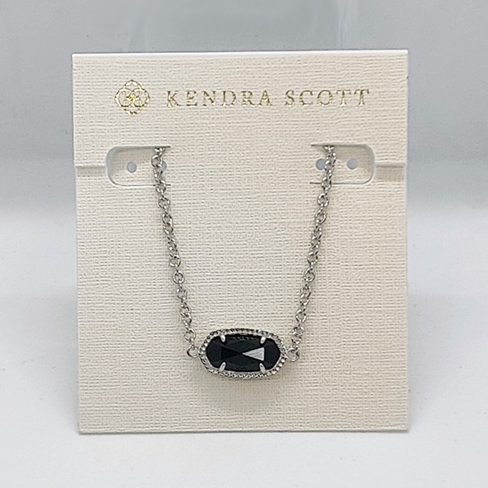 New Kendra Scott Elaina Adjustable Chain Bracelet In Black / Silver