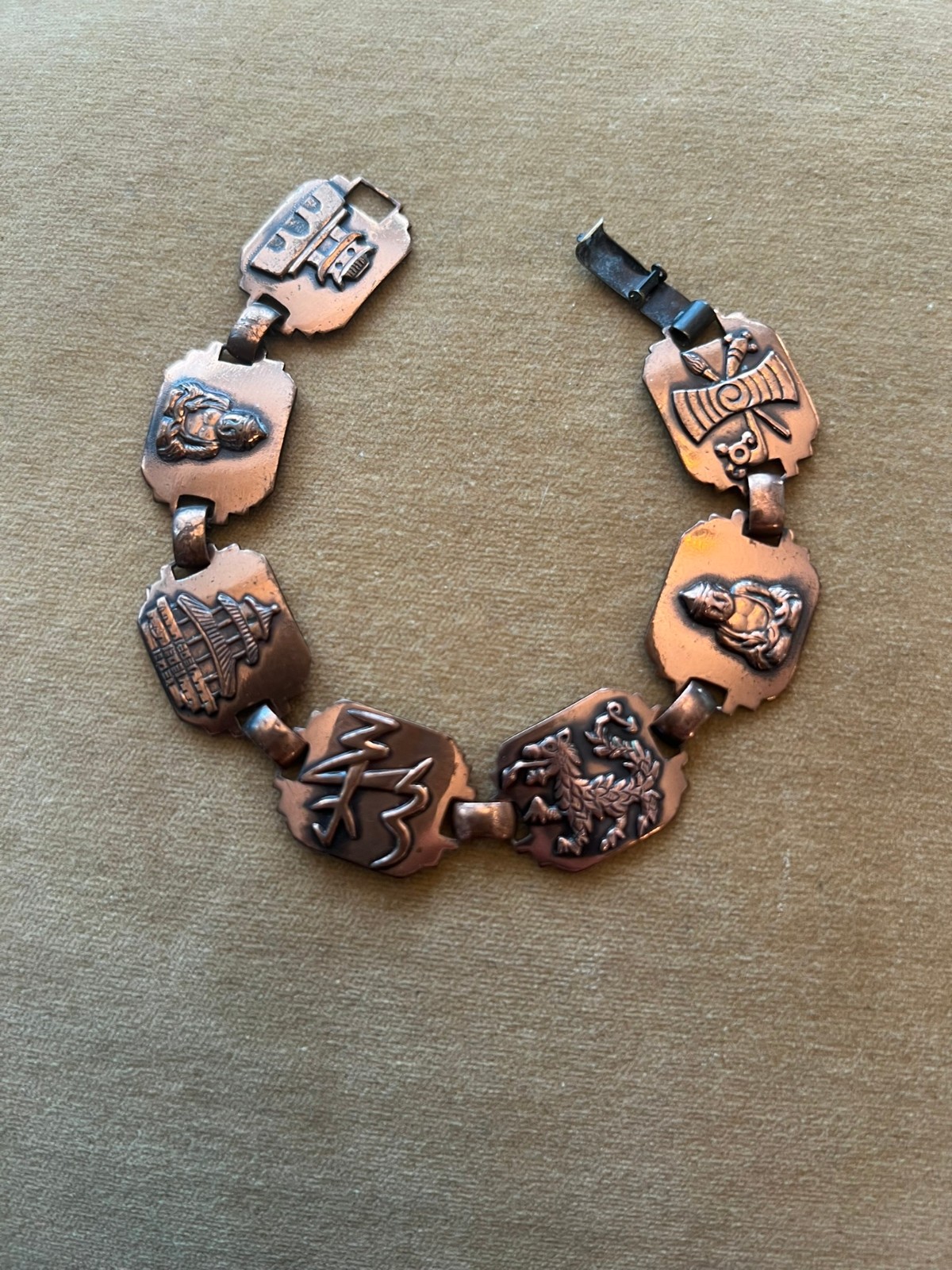 Circa 1950s Solid Copper Bracelet Handmade from Thailand