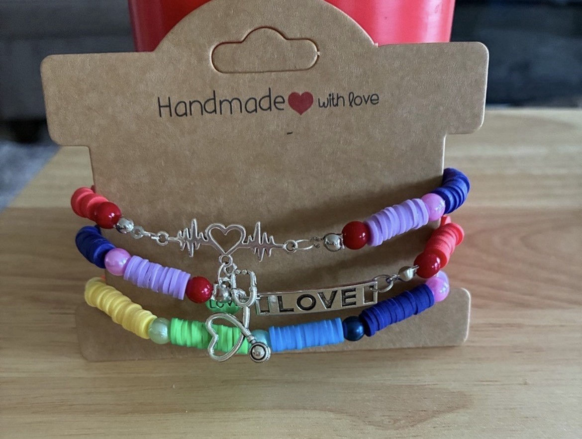 Handmade Rainbow Charm Beaded Bracelet – Multicolor
