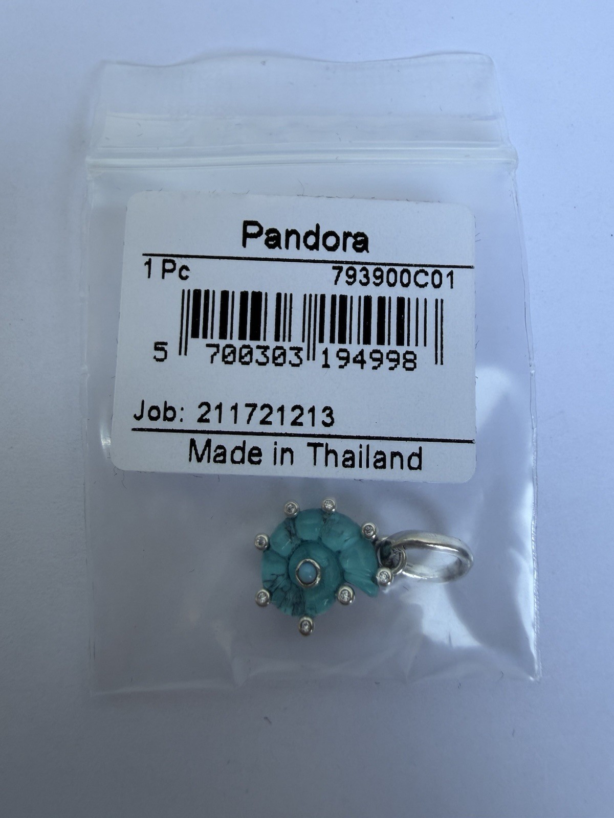 New 100% Authentic PANDORA 925 Ale Blue Murano Glass Sea Snail Charm 793900C01