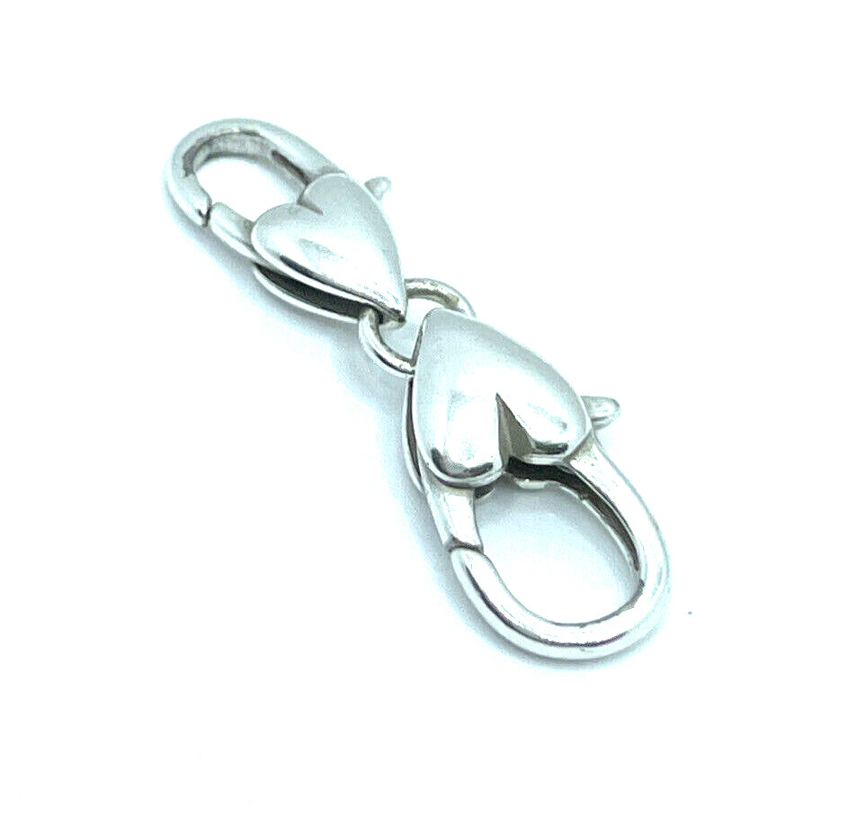 BRIGHTON Double Heart Lobster Clasp Custom EXTENDER Bracelet/Necklace Silver