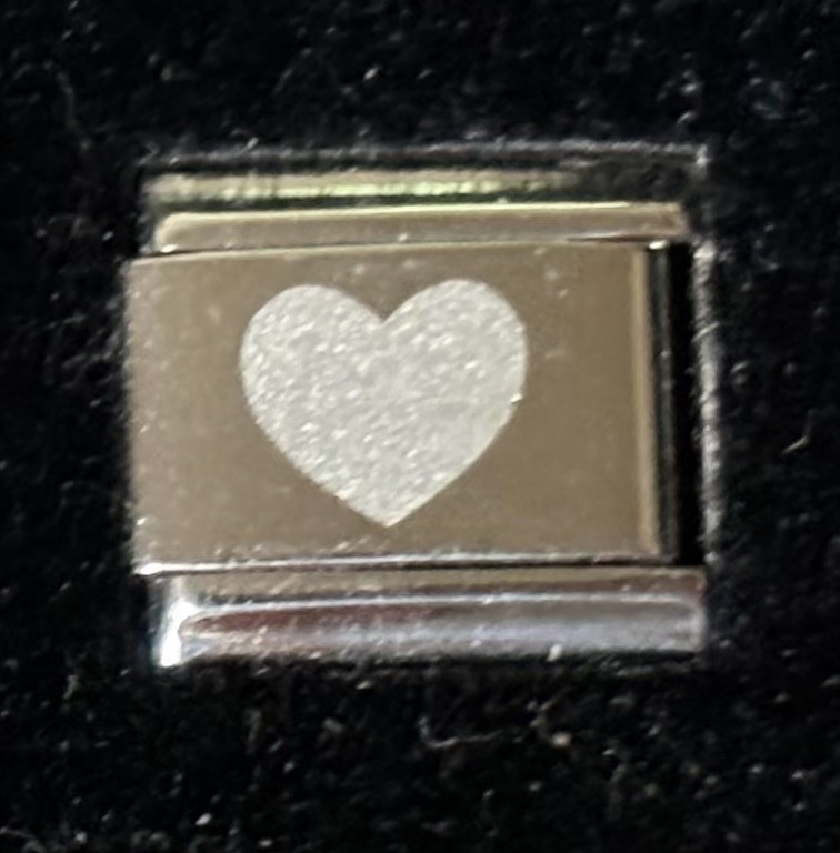 Heart Laser Etched Wholesale Italian Charm Enamel 9mm Link K2016-3