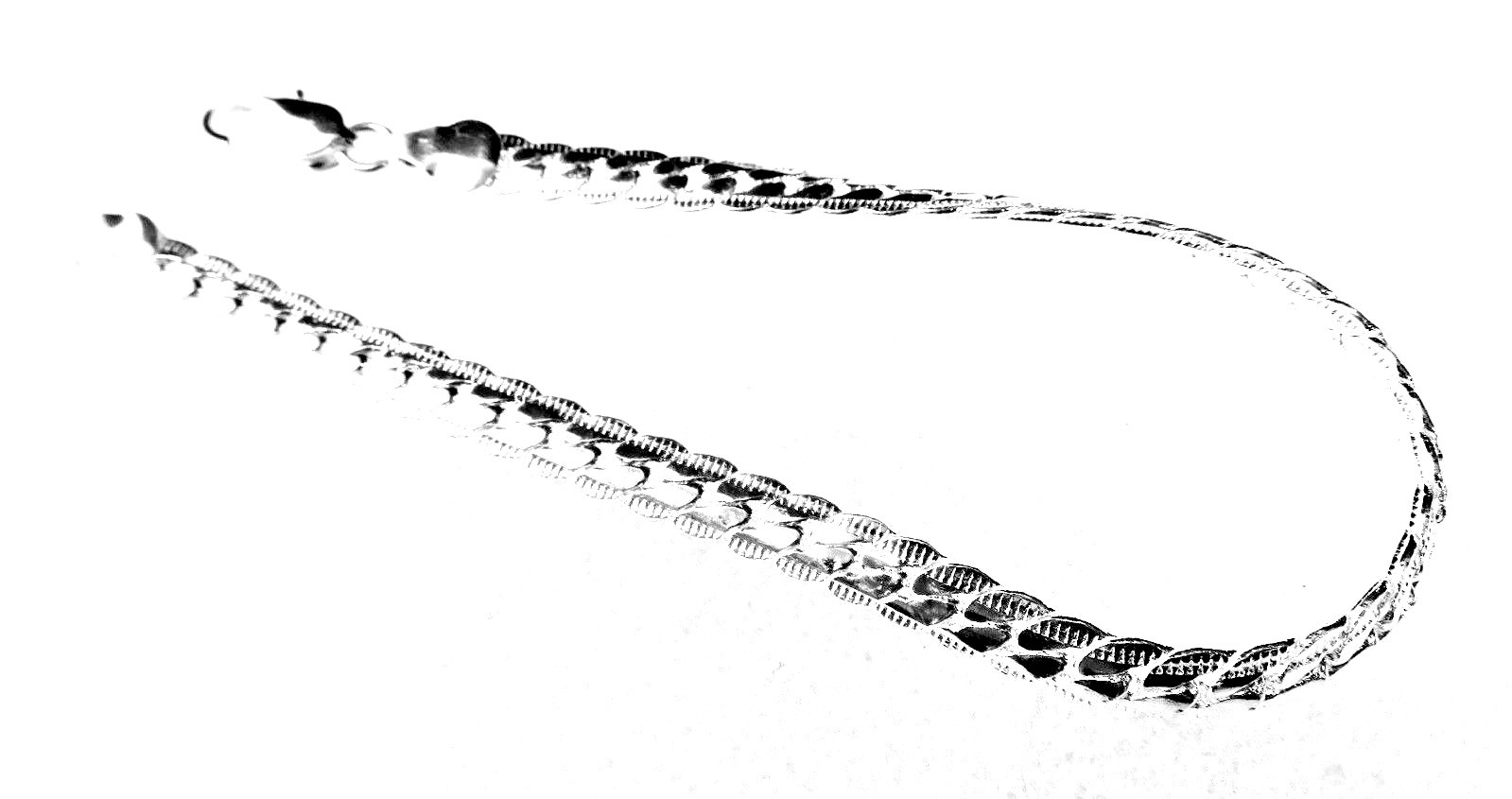 Three (3) Silver Filled 925 Stamp 6mm Wide Flat Detailed 8″ Bracelet