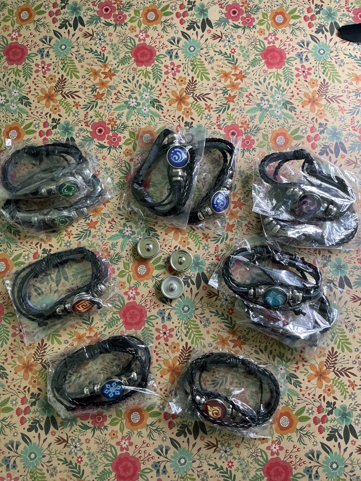 Genshin Bracelets, Assorted, interchangable snaps