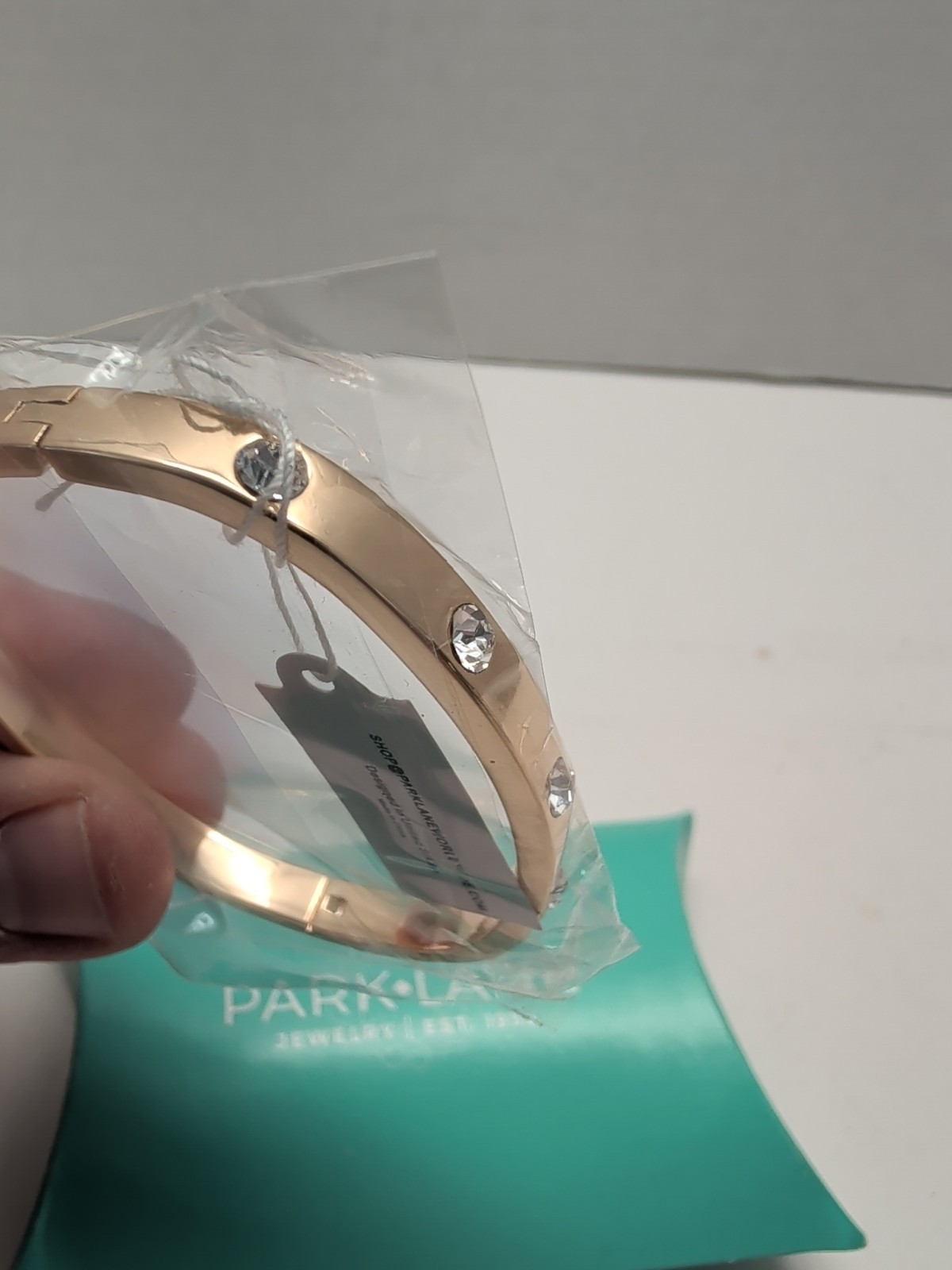 Park Lane “Jewel” Bangle Bracelet W Crystal Accents Gold-Tone Hinged New