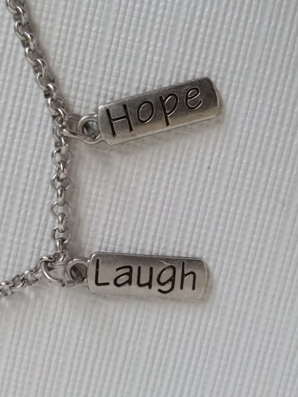 Silver Toned Zinc Alloy Engraved Inspirational Words Charmalong Charm Bracelet