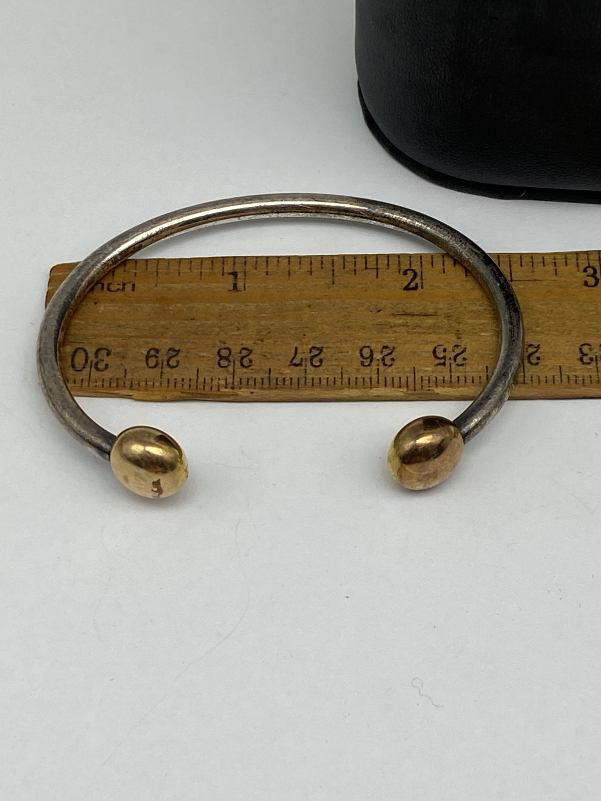 Sterling Silver Gold filled Gap Ends Cuff Bracelet 19.4g